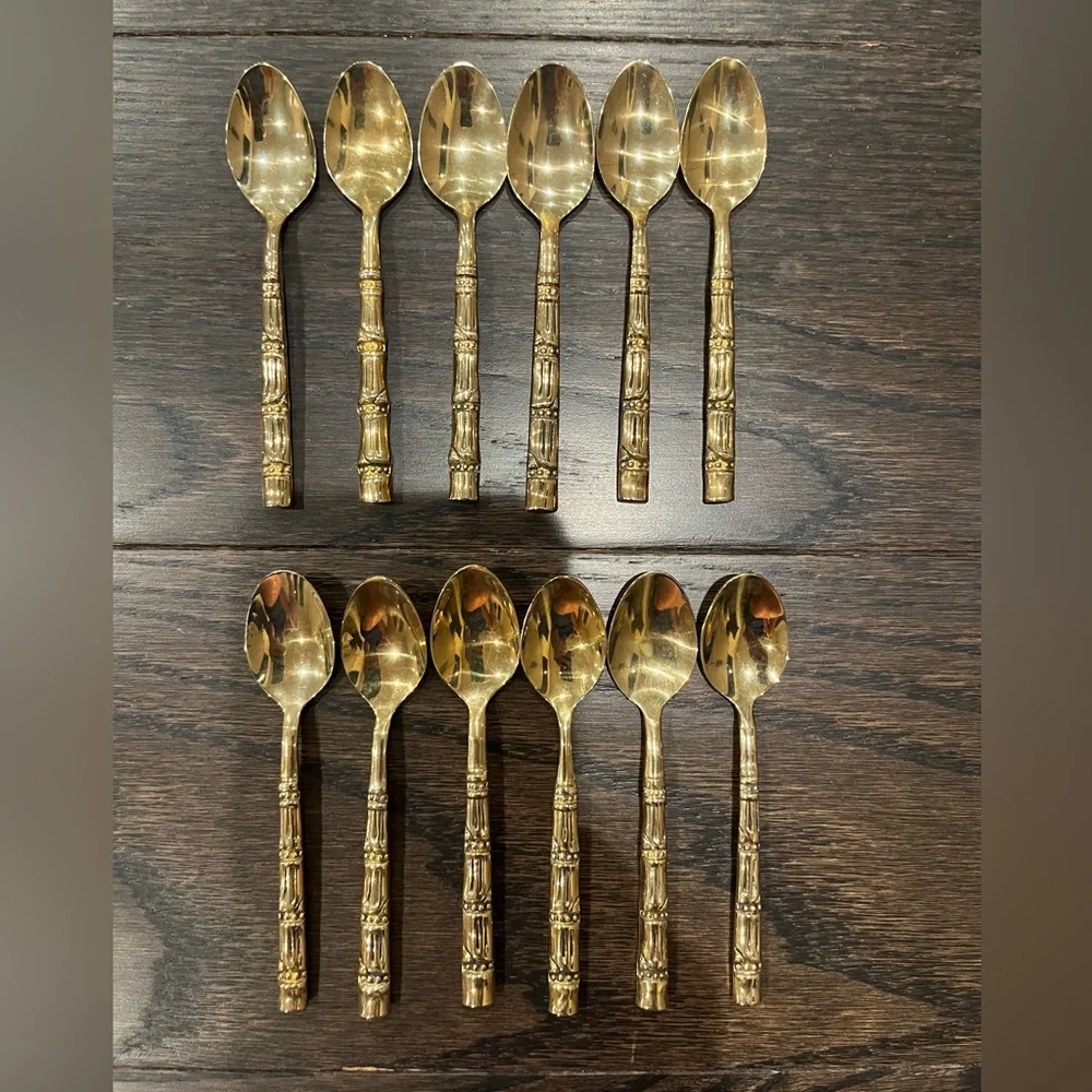 Demitasse spoons (12) gold tone